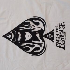 Hot topic 2x white short sleeved graphic tshirt (ACE OF SPADES EMILY THE STRANGE